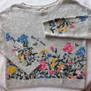 Label of Graded Goods L.O.G.G. H&M Size Large Embroidered Floral Sweater